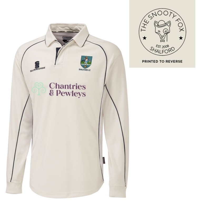 Shalford CC - Premier Long Sleeve Navy Trim Shirt